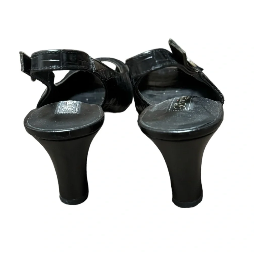 Brighton Nigel croc embossed leather wedge sandals size 8.5